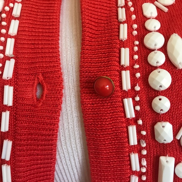 NWT Merona orange beaded cardigan size XS - Picture 3 of 5